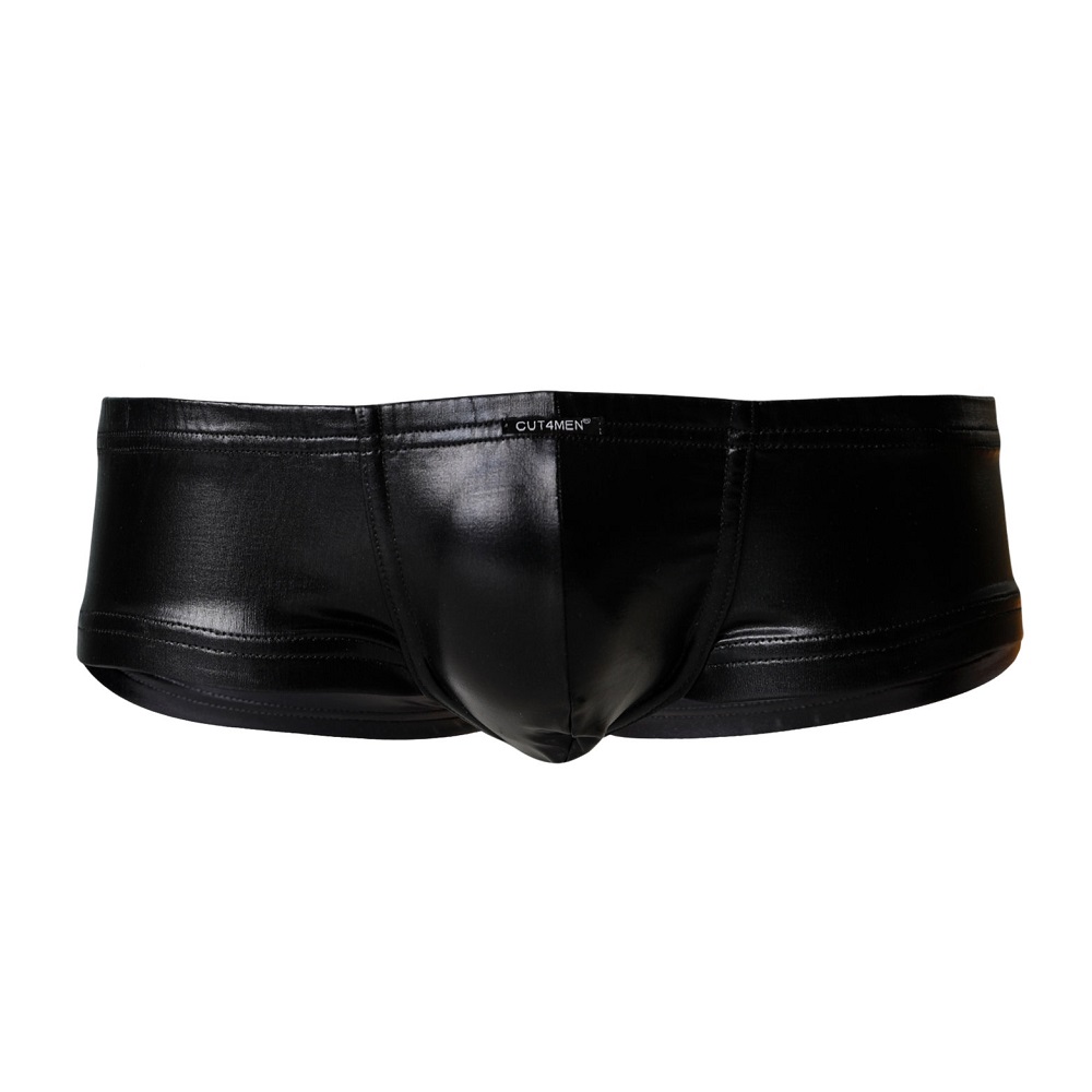 C4M Booty Shorts Czarny Skórzany
