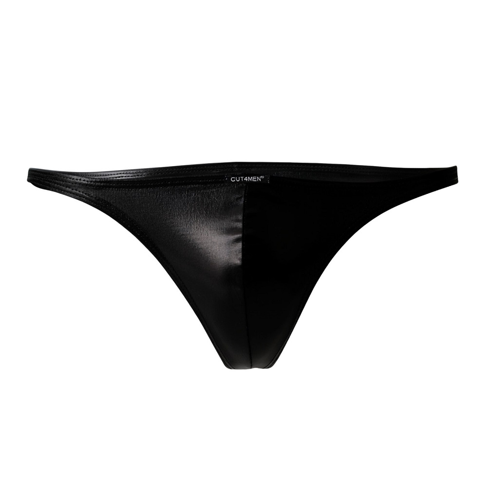 C4M Brazilian Brief Czarny Skórzany - Duży