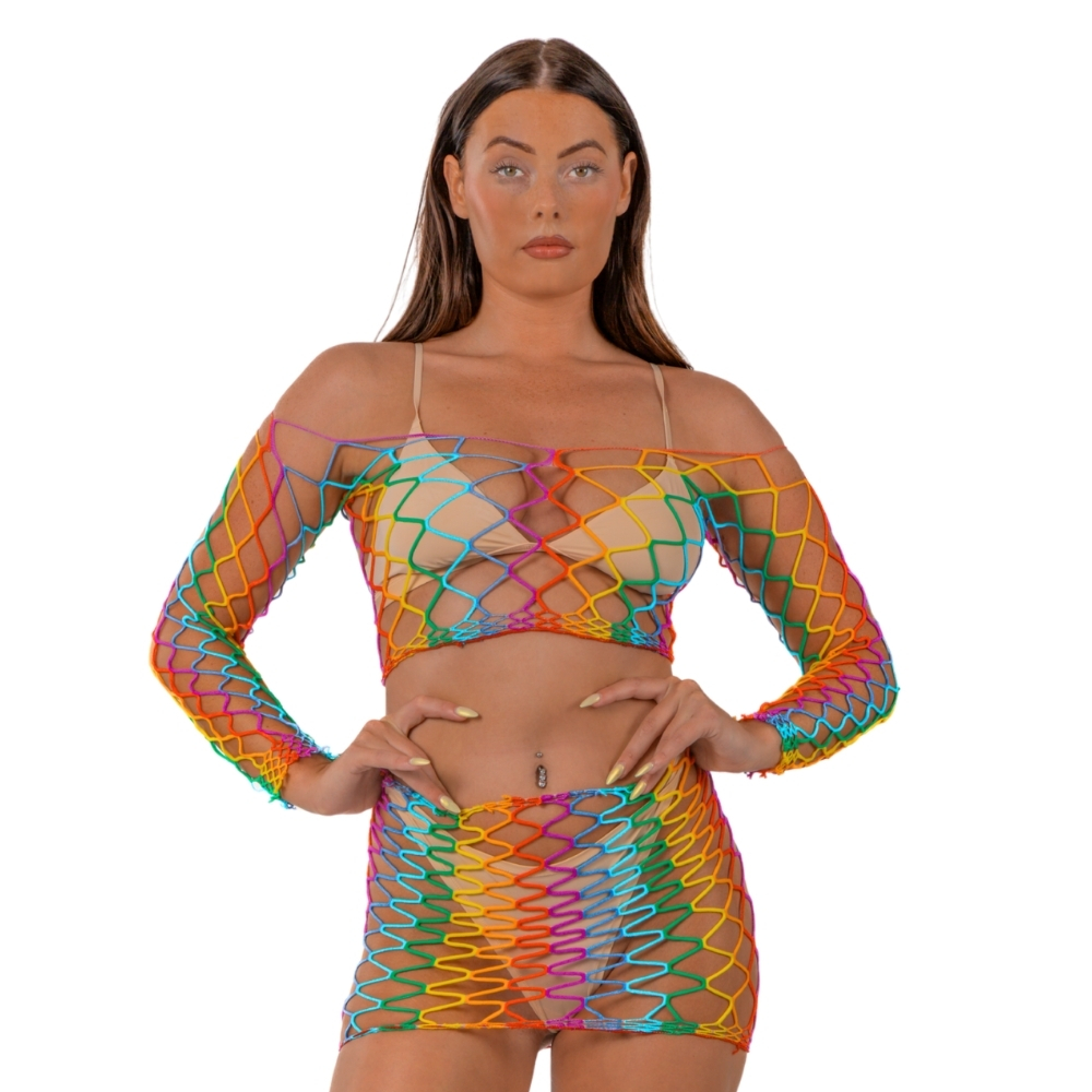 Set di Top Corto e Gonna Rainbow di Lace by LJ