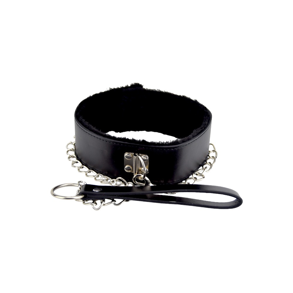 Gebonden om te Bevallen Fuzzy Halsband met Leash