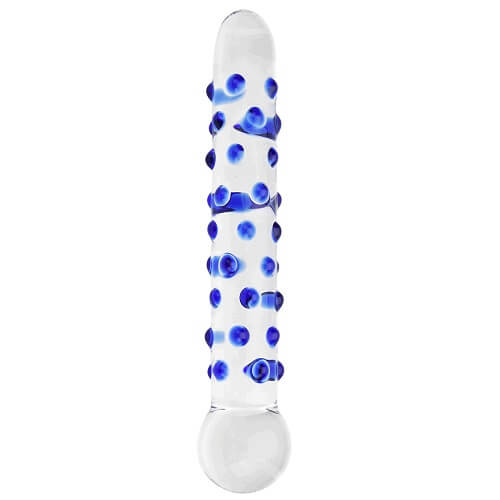 Dildo en verre texturé Nubby Spectrum